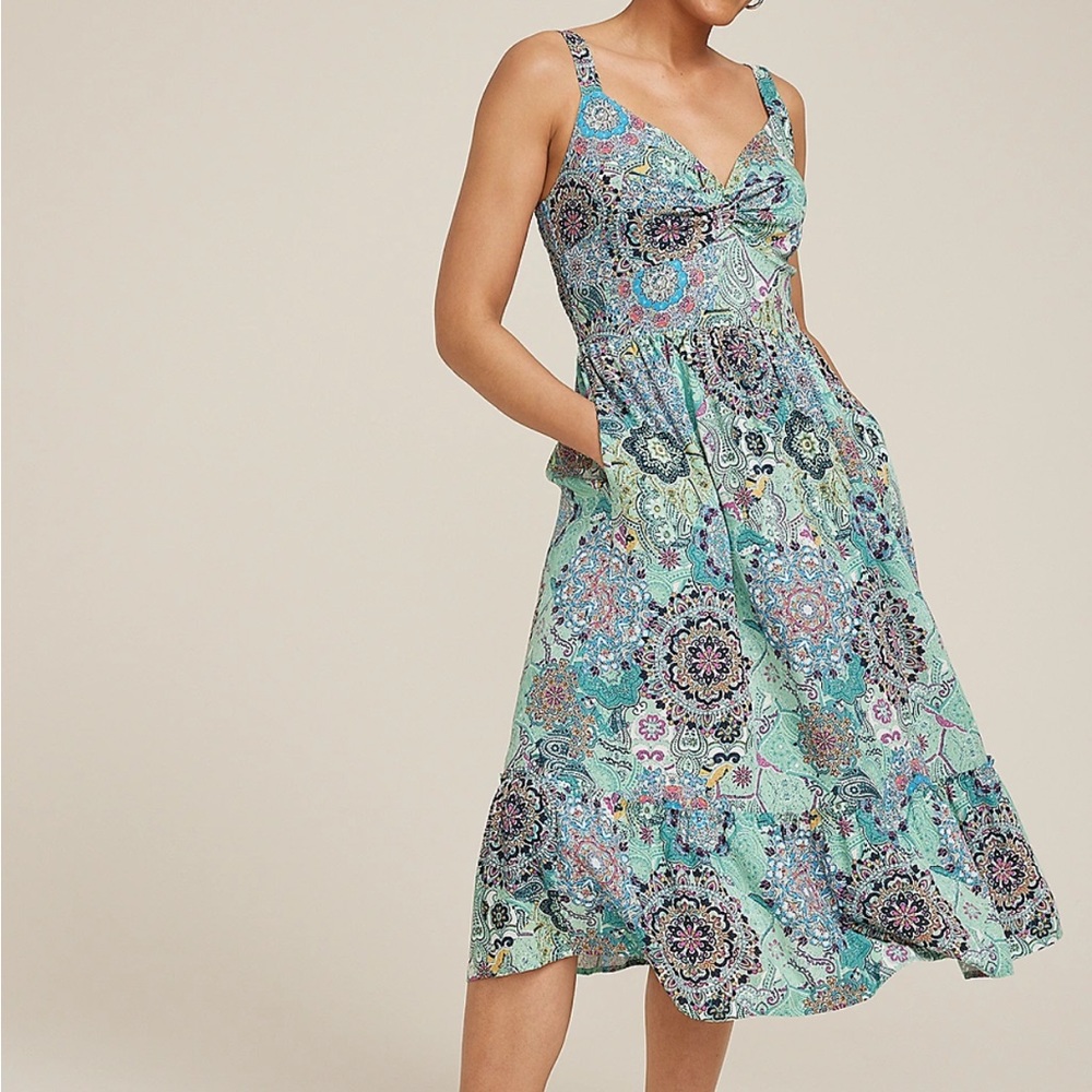 Maurices Bare Printed Tiered Midi Dress Women’s Size XL